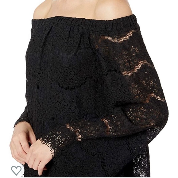 NWOT Love Fire Black Lace Off the Shoulder Dress - Picture 4 of 15